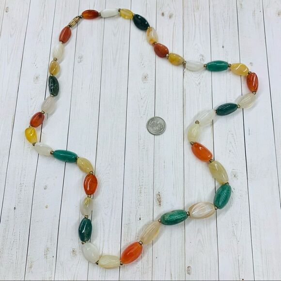 VTG Genuine Stone Necklace - Picture 1 of 3
